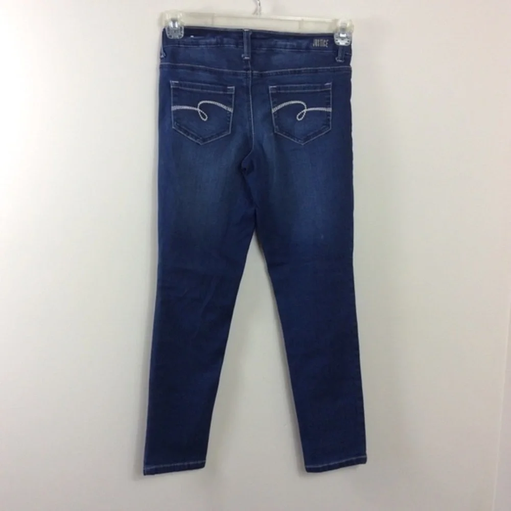🎈3/$20!  Justice super skinny jeans. Girls Size 12. Blue stretch cotton